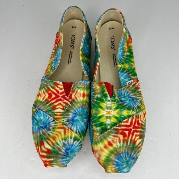 Toms Womens 10017812 Multicolor Candy Tie Dye Canvas Alpargata Size 10 Loafers - Picture 4 of 10